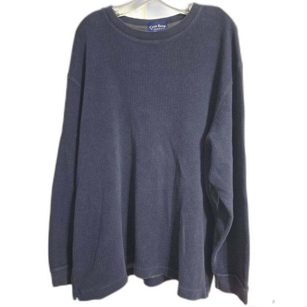 Men's long sleeve casual shirt - Navy - Club Room - XXL